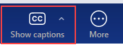 Zoom show captions button