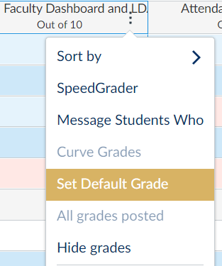 canvas assignment set default grade option