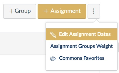 Canvas Edit Assignment Dates button