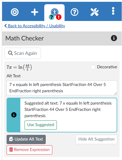 DesignPLUS math checker tool