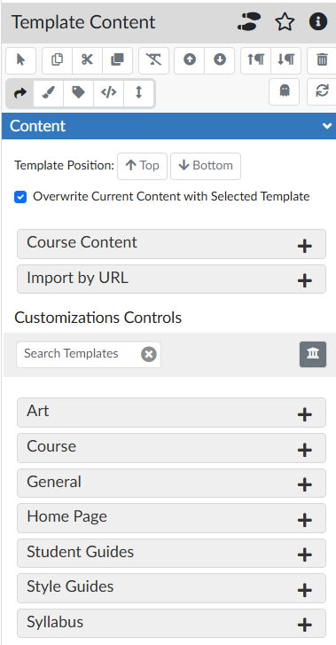 DesignPLUS Sidebar template content expanders